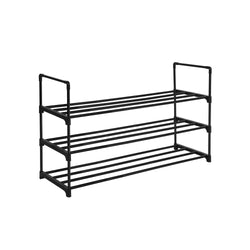 Pantof Rack - Depozitare de încălțăminte - cu 3 rafturi - Stocare Rack - Oțel - Negru