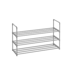 Schoenenrek - schoenenkast - Met 3 niveaus - Metalen frame - Grijs