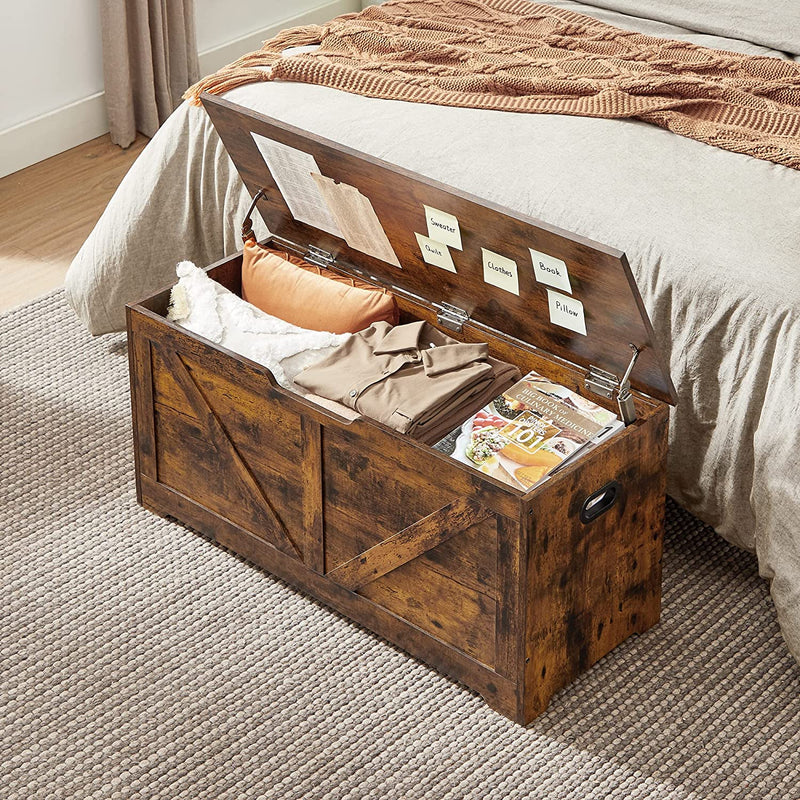 Banc de chaussures - Boîte de sièges - boîte à jouets - armoire de rangement - marron