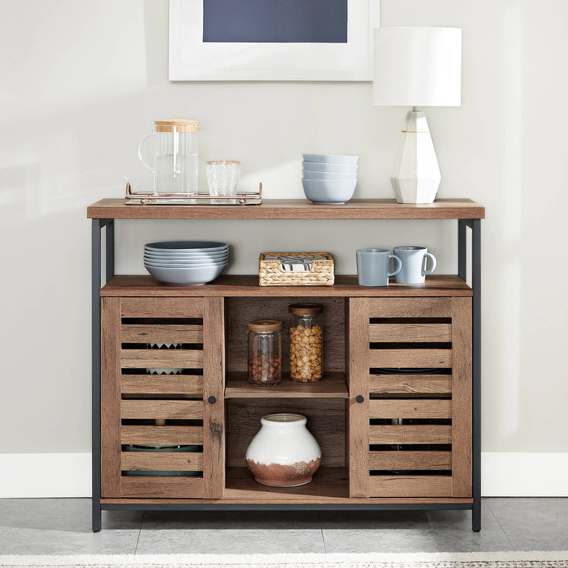 Bouchon - armoire latérale - avec des racks ouverts - armoire à salle - portes laminées