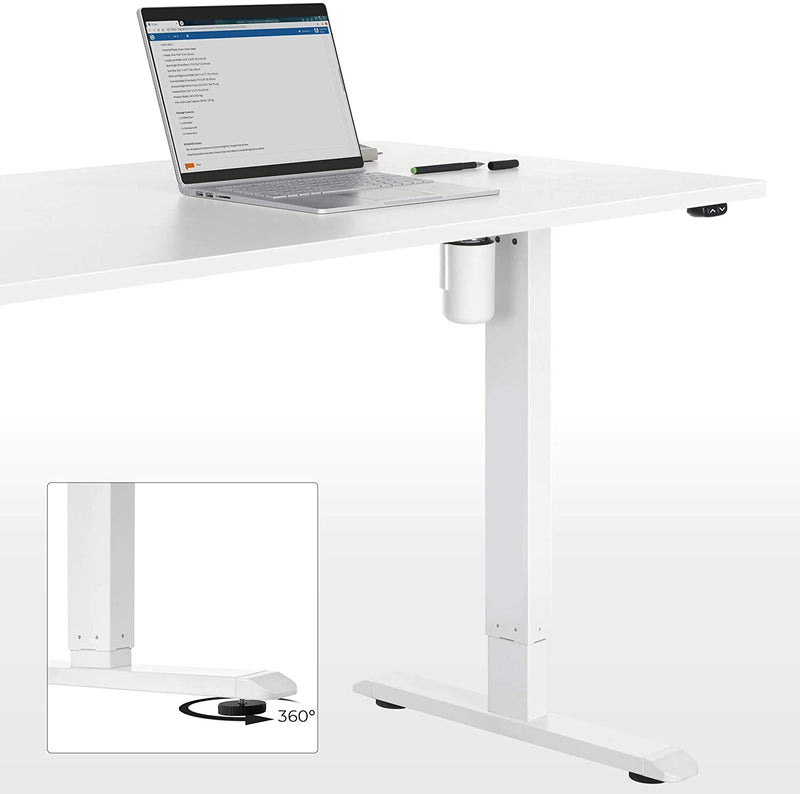 Elektrisch bureau - In hoogte verstelbare - Gemotoriseerd elektrisch - 120 x 60 x (73-114) cm - Wit