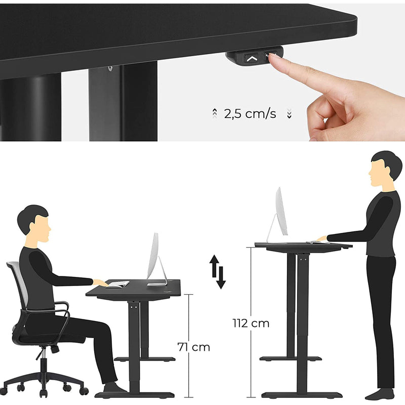 Electric Desk - Korkeus säädettävä - Toimistotoimisto - Tietokoneella - Musta