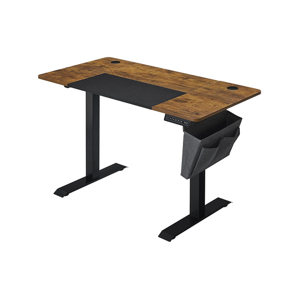 Sit Stand Desk - Laskettu taulukko - Korkeus säädettävä - Pyörillä - 120 cm x 60 cm - ruskea
