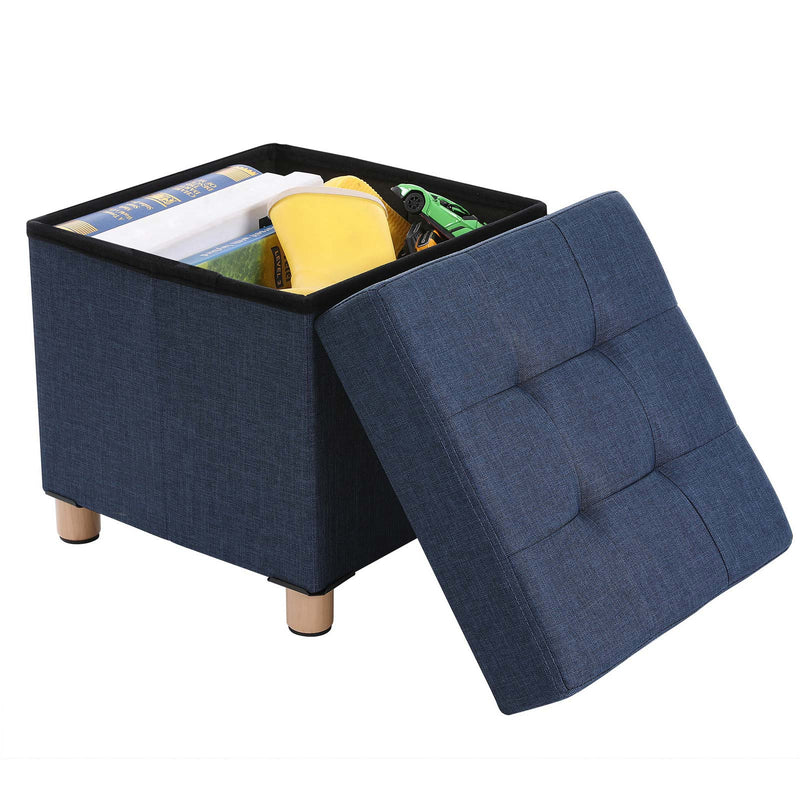 Opbevaring Pouf - Opbevaring Pouf - Foldbart siddende skab - Siddende bryst - Marine Blue