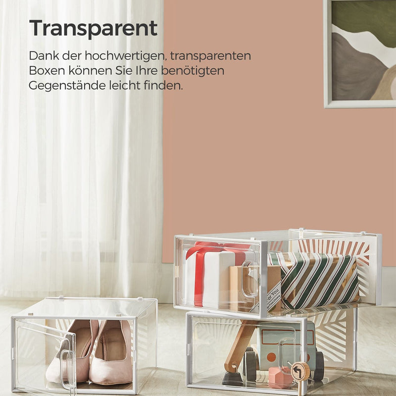 Set van 12 Schoenendozen - Voor Schoenen tot Maat 44 - Transparant