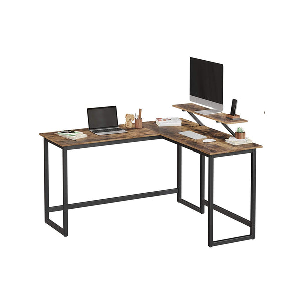 Corner Agency - Bureau - L -Phaped - Office informatique - avec confirmation de moniteur mobile - 140 x 130 x 76 cm