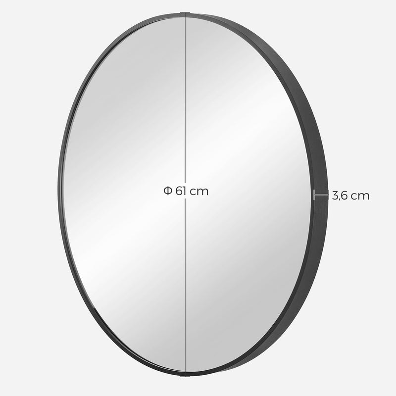 Wall Mirror - Round - Black Randing - 61 cm diameter