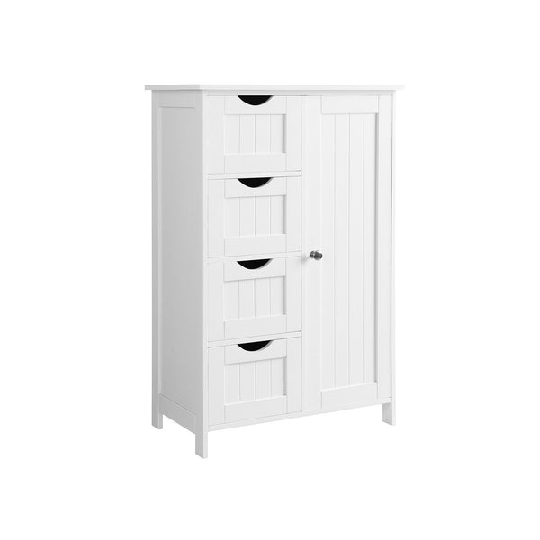 Sideboard - Dulap de baie din lemn - dulap Beeper - cu 4 sertare - alb