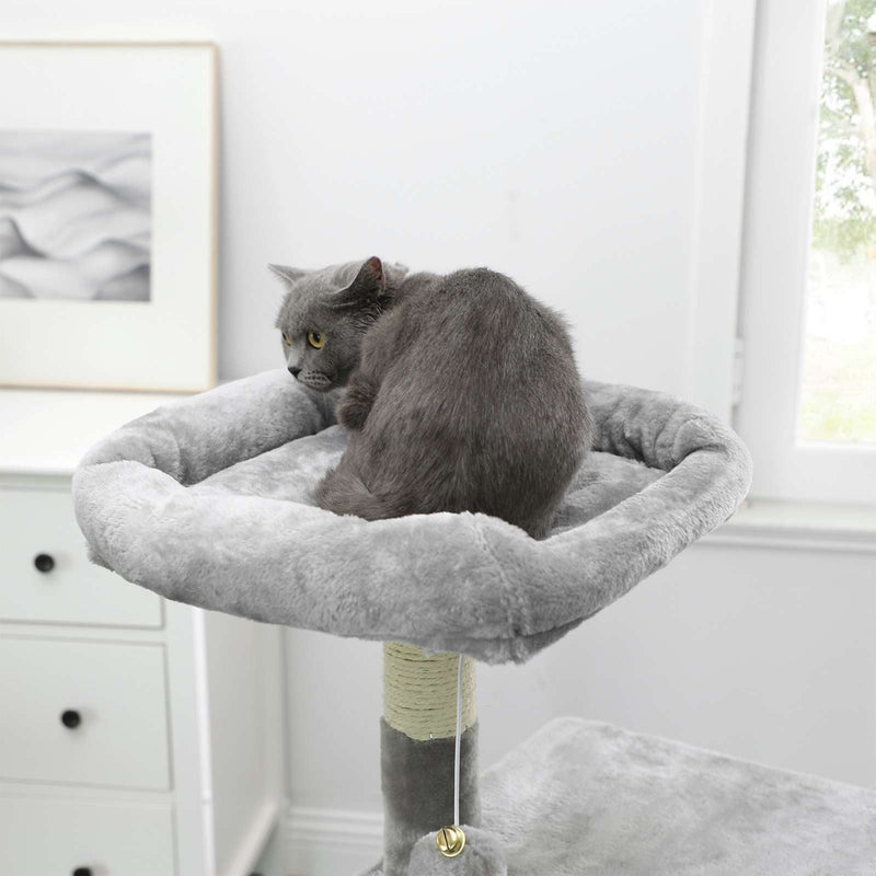 Naarmuuntuminen - Cat House - 110 cm - korkea naarmuuntuminen - vaaleanharmaa