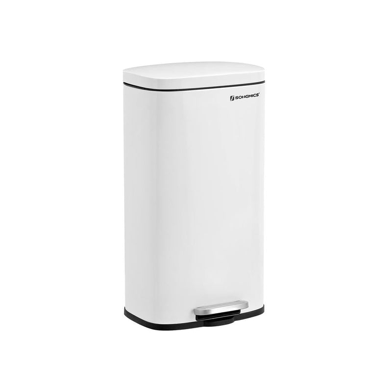 Coșul de gunoi - coșul de deșeuri - coșul de gunoi - softclose - cu pedală - 30 l - alb