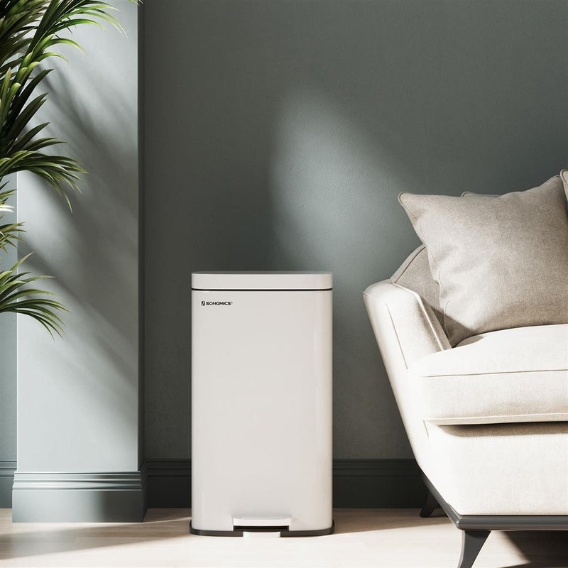 Coșul de gunoi - coșul de deșeuri - coșul de gunoi - softclose - cu pedală - 30 l - alb