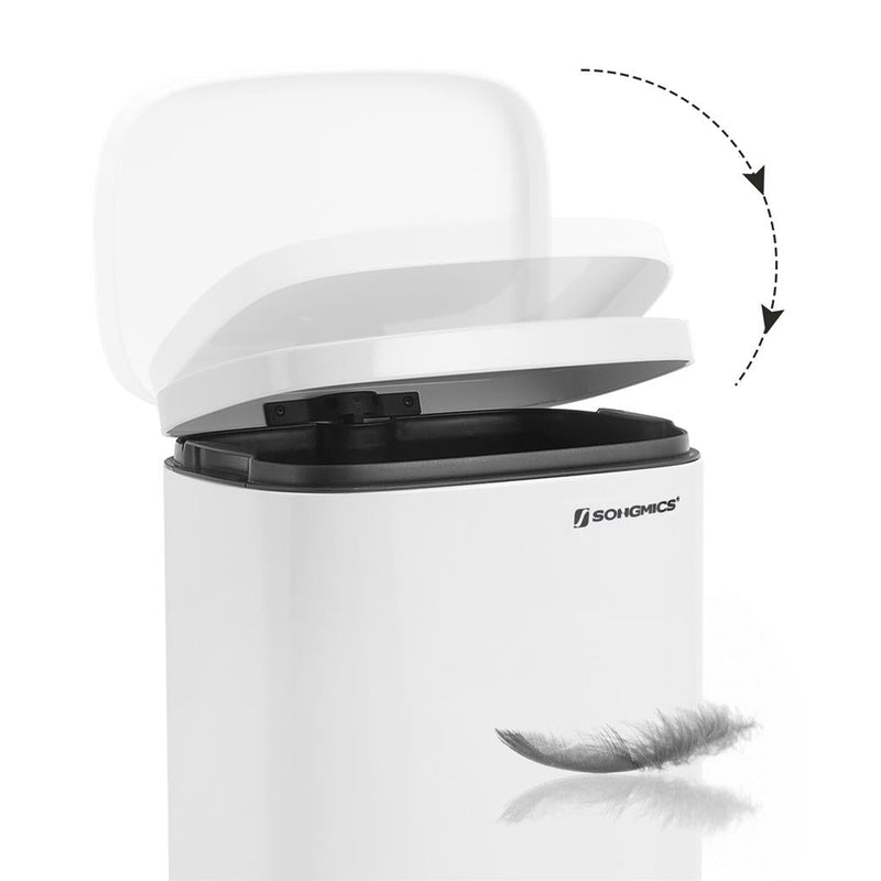 Coșul de gunoi - coșul de deșeuri - coșul de gunoi - softclose - cu pedală - 30 l - alb