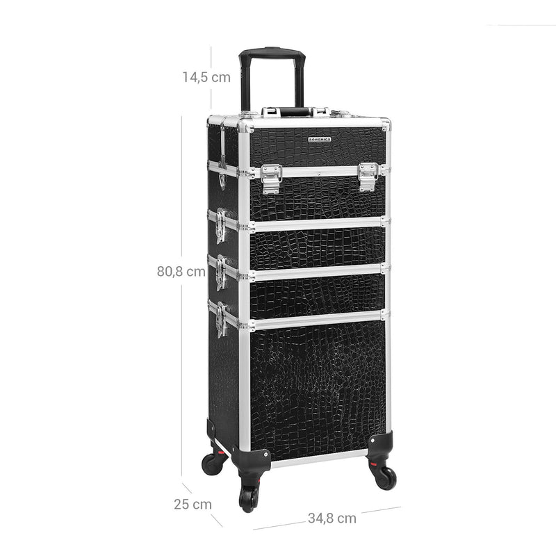 MAKE -UP TROLLEY - 1 sertar - cu roți - negru