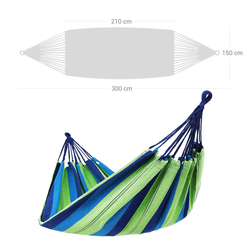 Hamming Mat - 2-PERSONNE HAMMOCH - Capacité de chargement allant jusqu'à 300 kg - Blue-Green