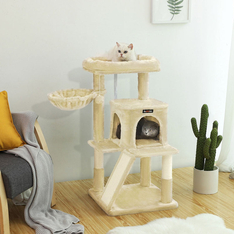 Scratching Post - avec une grande plate-forme - Crackboard - Beige