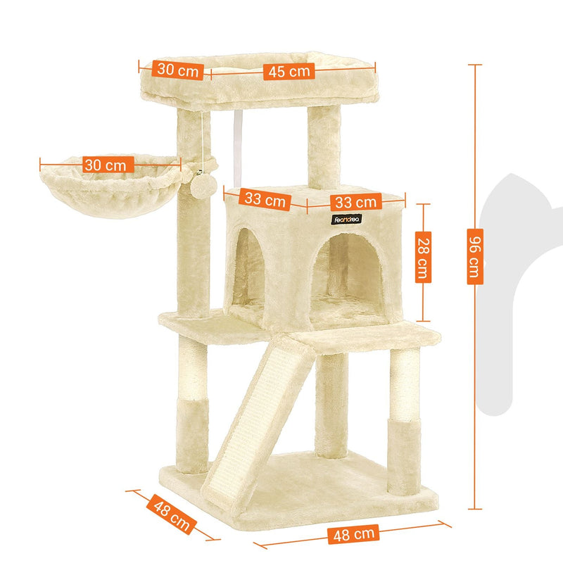 Scratching Post - med stor plattform - crackboard - beige