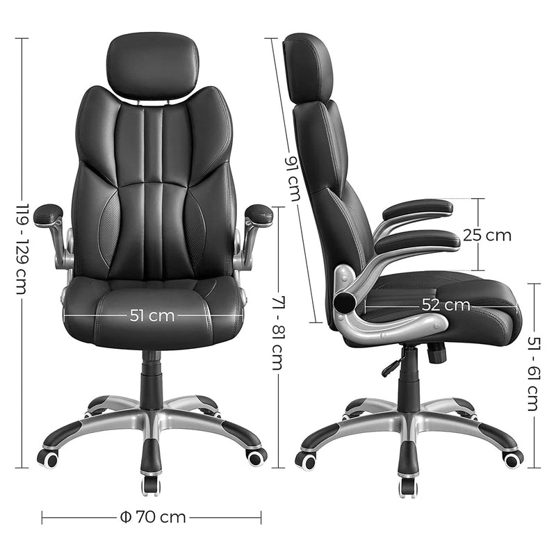 Kontorstol - Ergonomisk kontorstol - Spilstol - Drejestol - Sort