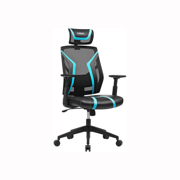 Ergonomisk kontorsstol - Swivel Chair - Office Chair - Spelstol - Justerbar - Svartblå