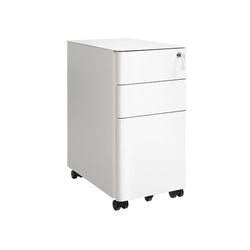 LadeBlok - Archive Cabinet - Office Cabinet - With Wheels and Lock - White