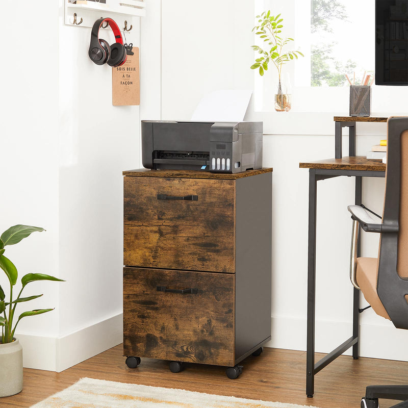 Conteneur en rouleau - Armoire d'archives - avec 2 tiroirs - Armoire de bureau - style industriel