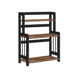 Rack herbe avec 3 niveaux - Rack de cuisine - Rack de rangement - marron / noir