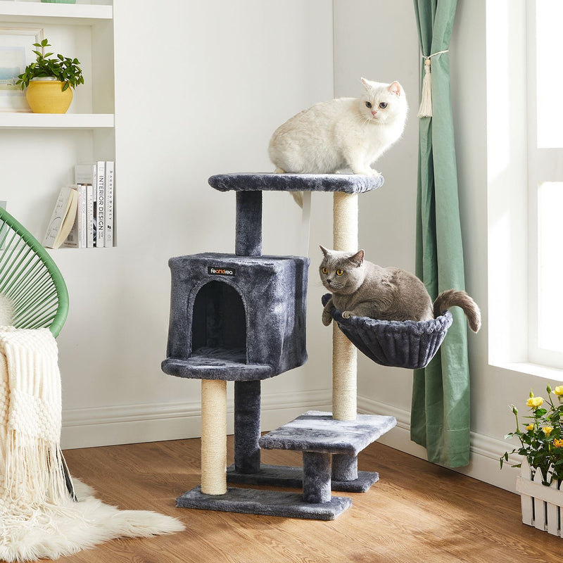 Scratching Post - med platform - Hammat - Soft Cover - 84 cm - Røggrå