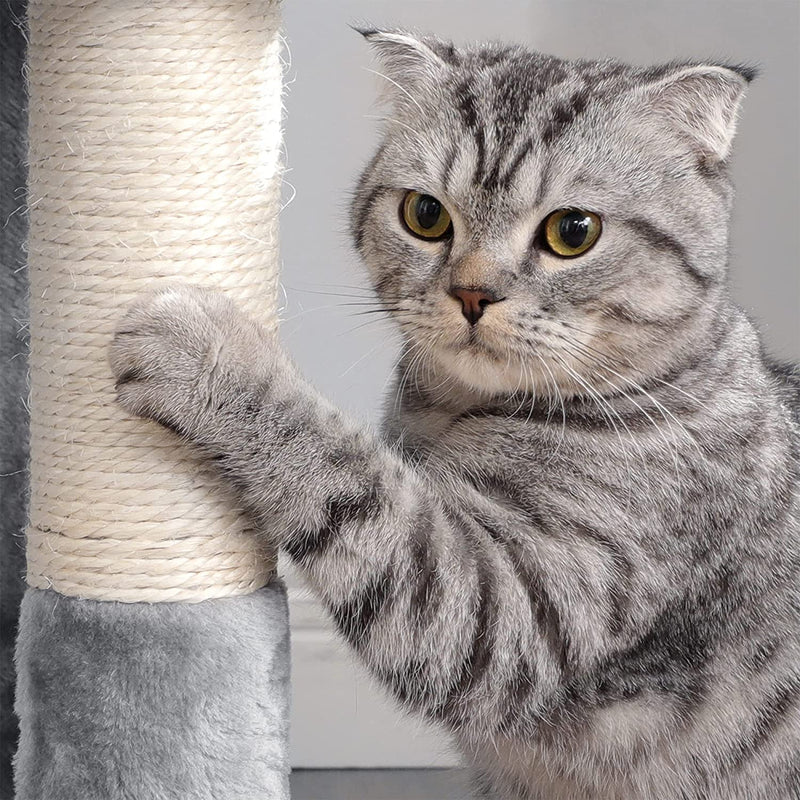 Cat Pole - Scratching Post - Cat House - Cats Basket - Cat Tree - Climbing Tree - Gray