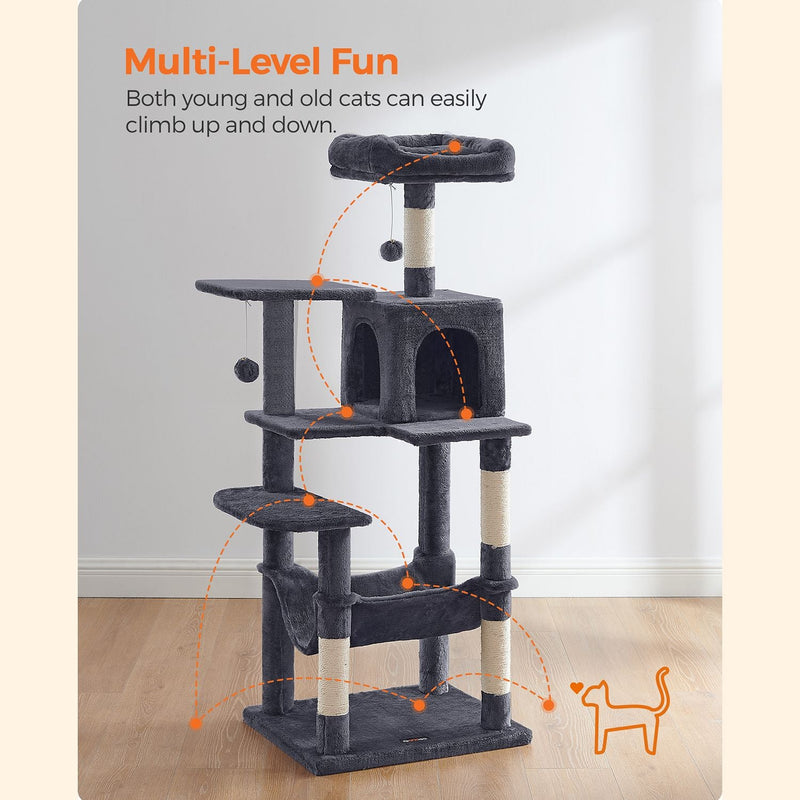 Scratching Post - avec hamac - Cat Tree - Gray fumé