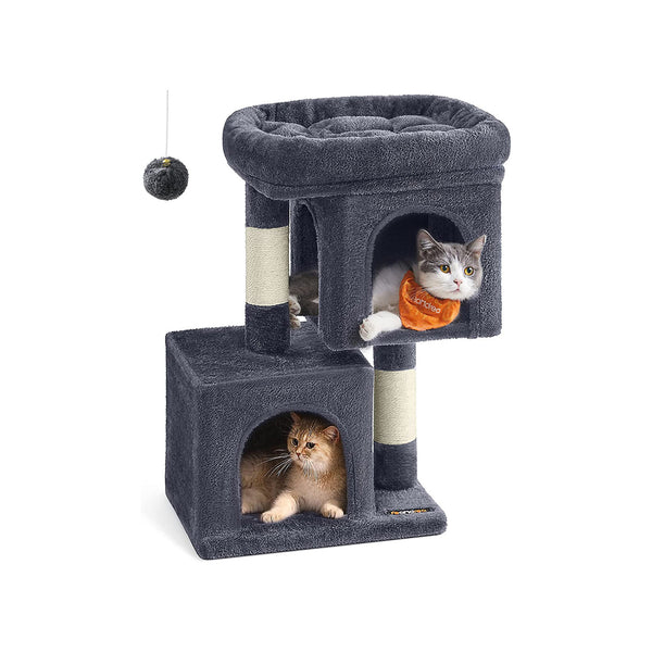 Krabpaal - kattenboom - Met groot platform - 67cm hoog - Rookgrijs