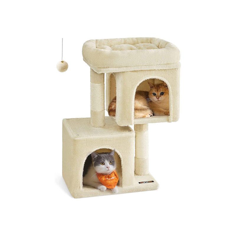 Krabpaal - kattenboom - Met groot platform - 67cm hoog - Beige