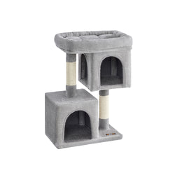 Scratching Post - Cat Tree - med stor plattform - 84 cm hög - ljusgrå