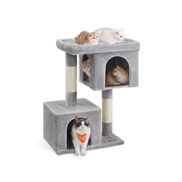 Scratching Post - Cat Tree - Med stor platform - 101 cm høj - lysegrå