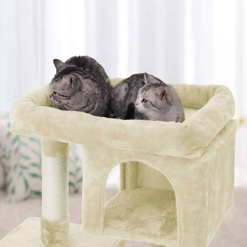 Scratching Post - Katter Sleep Spot - 2 hål - med plattform - 84 cm - Beige