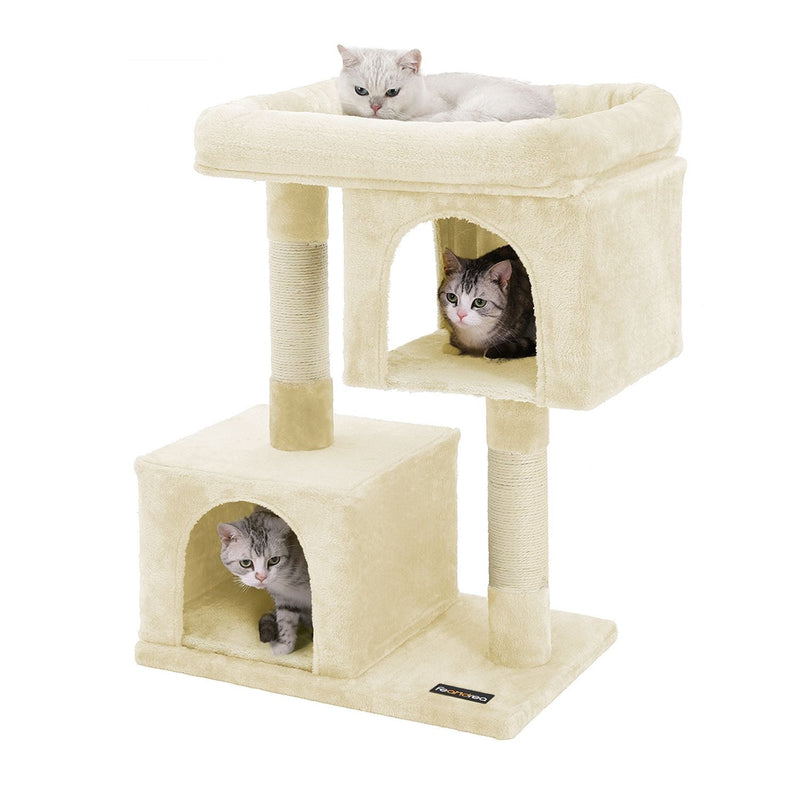 Scratching Post - Katter Sleep Spot - 2 hål - med plattform - 84 cm - Beige