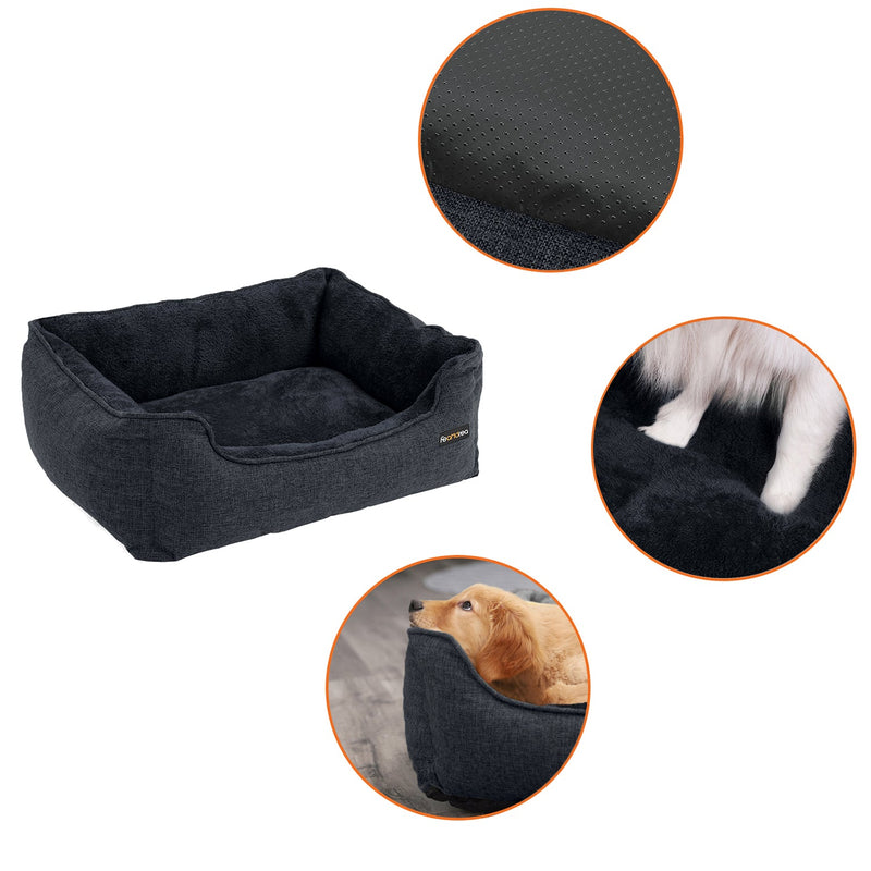 Panier de chien - lit de chien - panier de chat - lit animal - couverture détachable - gris foncé