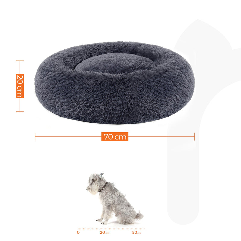 Lit de chien - panier de chien Ø 70 cm - lit de chat - gris foncé