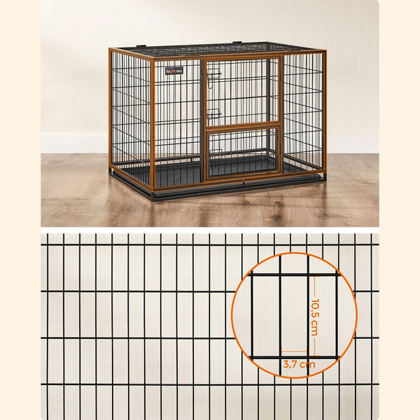 Koiran häkki - Mesh Box - Puppy Run XL - 2 ovella - 107 x 70 x 74,9 cm - musta