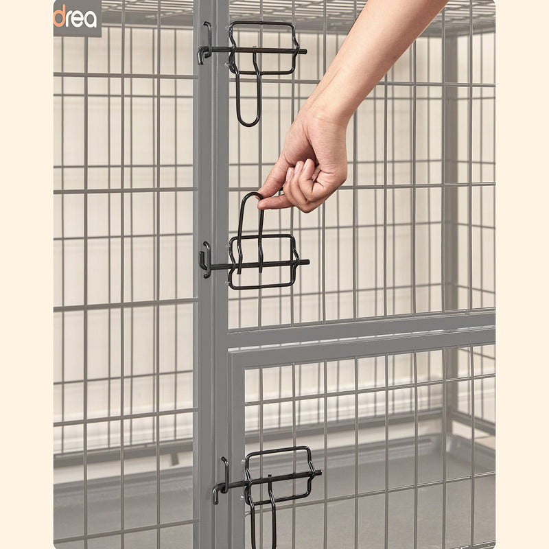 Hund Cage - Mesh Box - Puppy Run XL - Med 2 døre - 107 x 70 x 74,9 cm - Sort