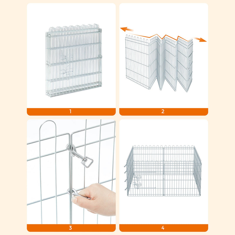 Box chiot - Cage pour lapins - argent