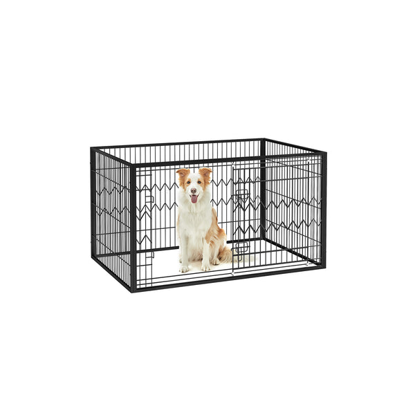 Cage pentru câini - Puppyren dreptunghiular - cu ușă glisantă - negru