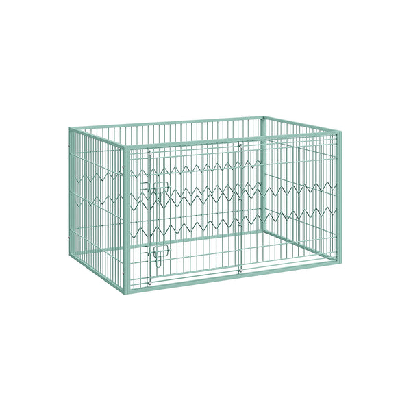 Cage de chien - Anneaux de chiot rectangulaires - avec porte coulissante - vert