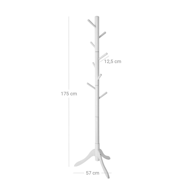 Frakkeholder - tøjstativ - 7 kroge - hvidt