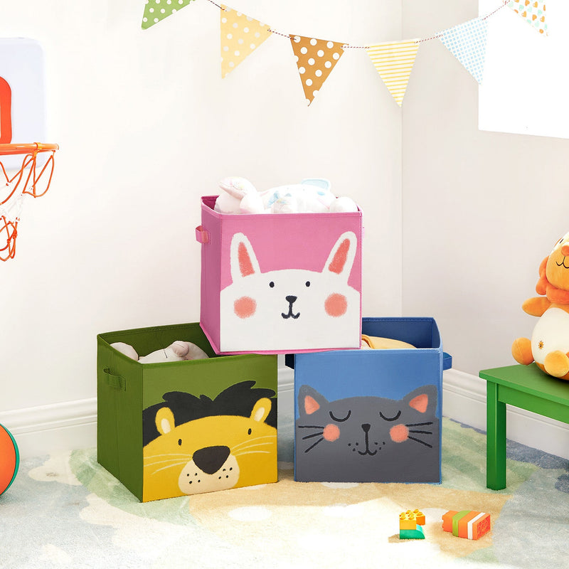 Ensemble de 3 boîtes pliantes pour les enfants - boîtes de rangement - Animaux