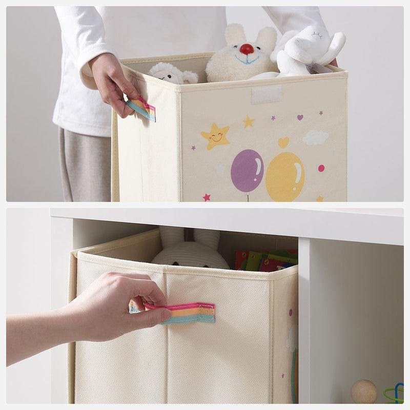 Boîte de rangement - avec couvercle - Ensemble de 3 - Panier de stockage - Stockage de jouets - Beige