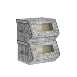 Ensemble de 2 boîtes de rangement en tissu - Gray