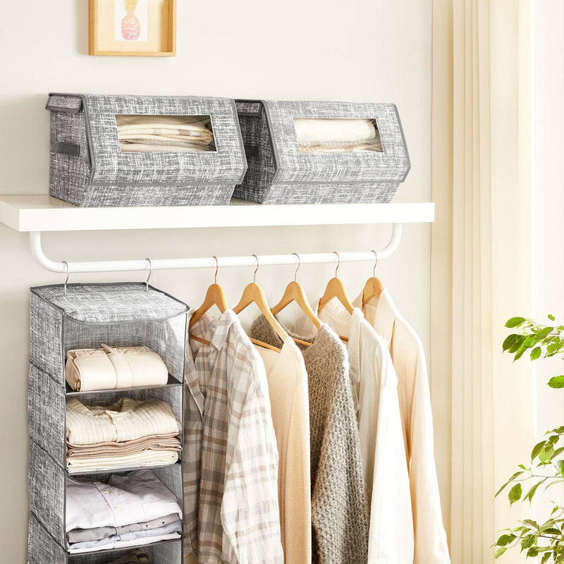 Ensemble de 2 boîtes de rangement en tissu - Gray