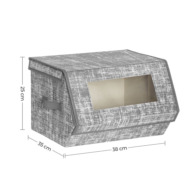 Ensemble de 2 boîtes de rangement en tissu - Gray