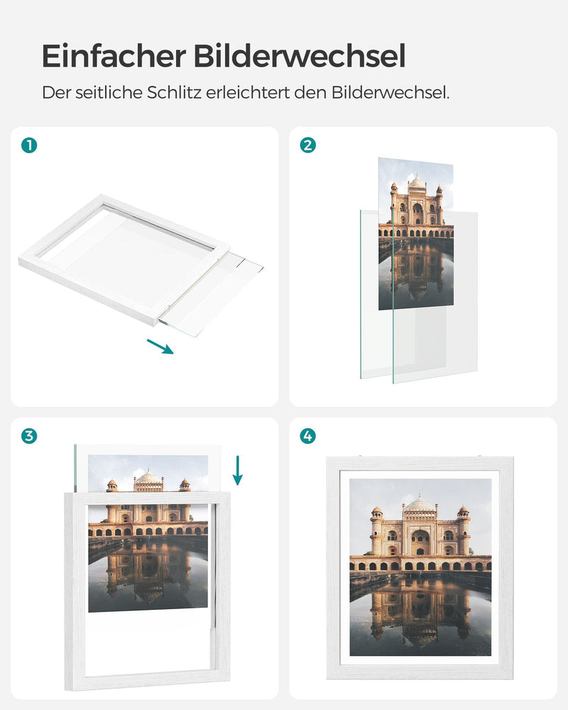 Fotolijstjes - Set van 9 - zwevend - Wit