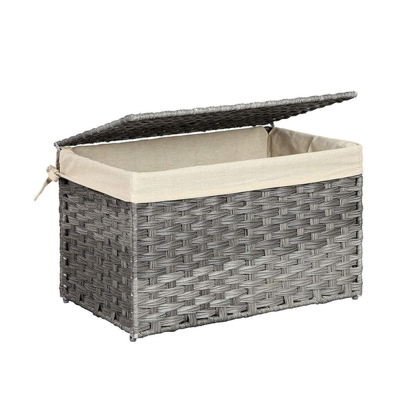 Boîte de rangement - Panier de rangement - Panier à linge - Panier de coussin - Boîte de rangement - Polyrattan - Gray