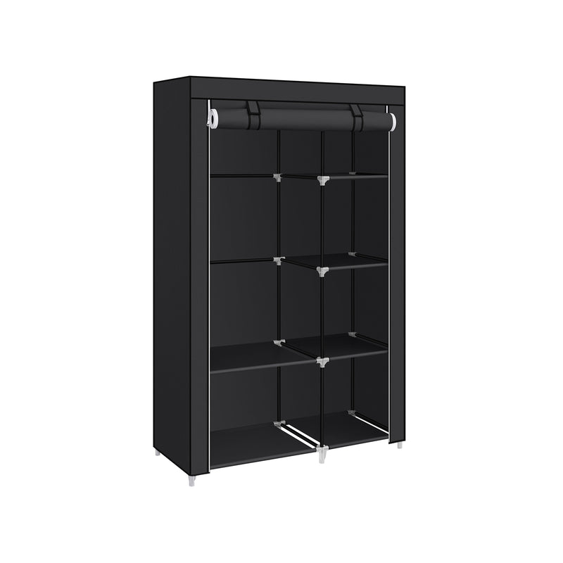 Armoire - armoire pliable - boîtier en tissu - 6 compartiments - noir